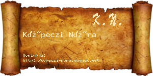 Köpeczi Nóra névjegykártya
