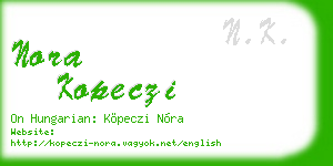 nora kopeczi business card