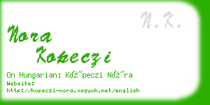 nora kopeczi business card